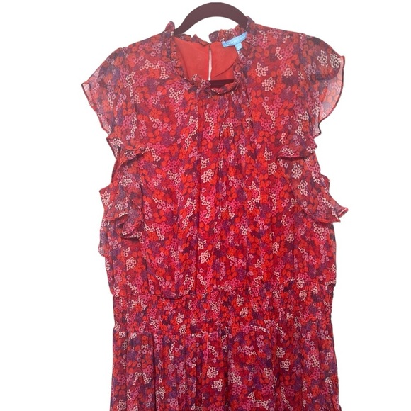 Draper James NWT Kacey Faux Wrap Ditsy Floral Raspberry Pink Dress Women’s XXL - Picture 5 of 12